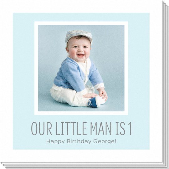 Your Text and Colored Frame Photo Napkins